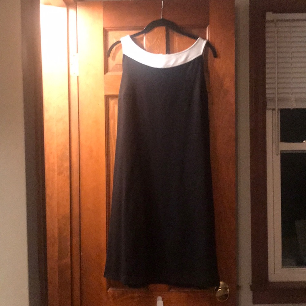 Black dress with white collar